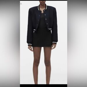 Zara Navy Varsity Jacket for Women